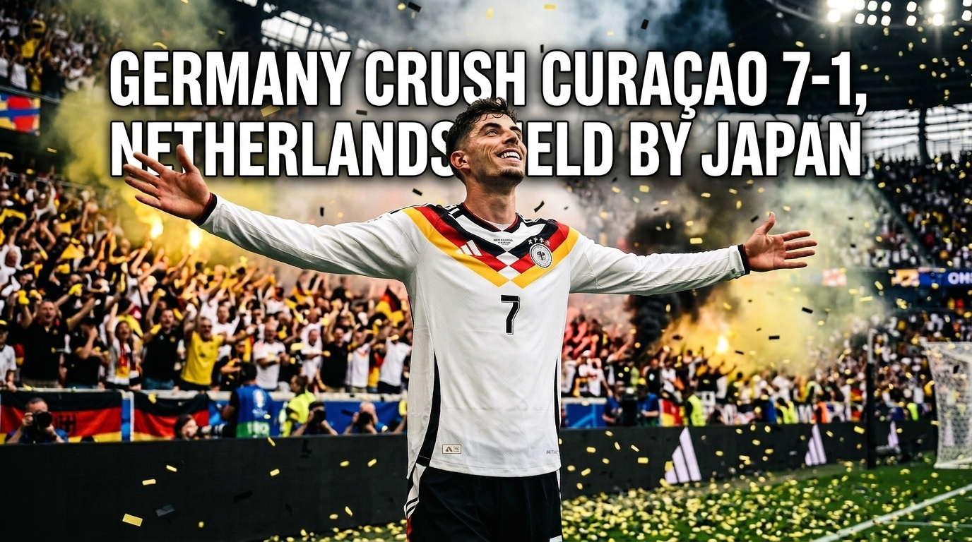 World Cup 2026: Germany Crushes Curaçao 7–1, Japan and Netherlands Draw in Thriller